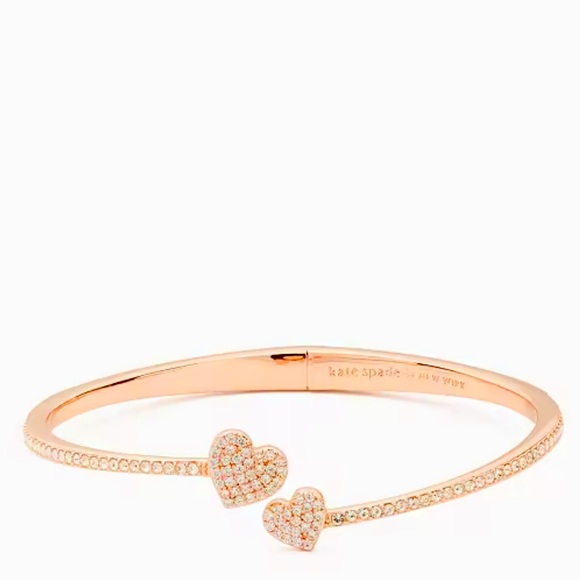 New with tag Kate Spade Matching heart earings and bracelet rose gold - Picture 2 of 7